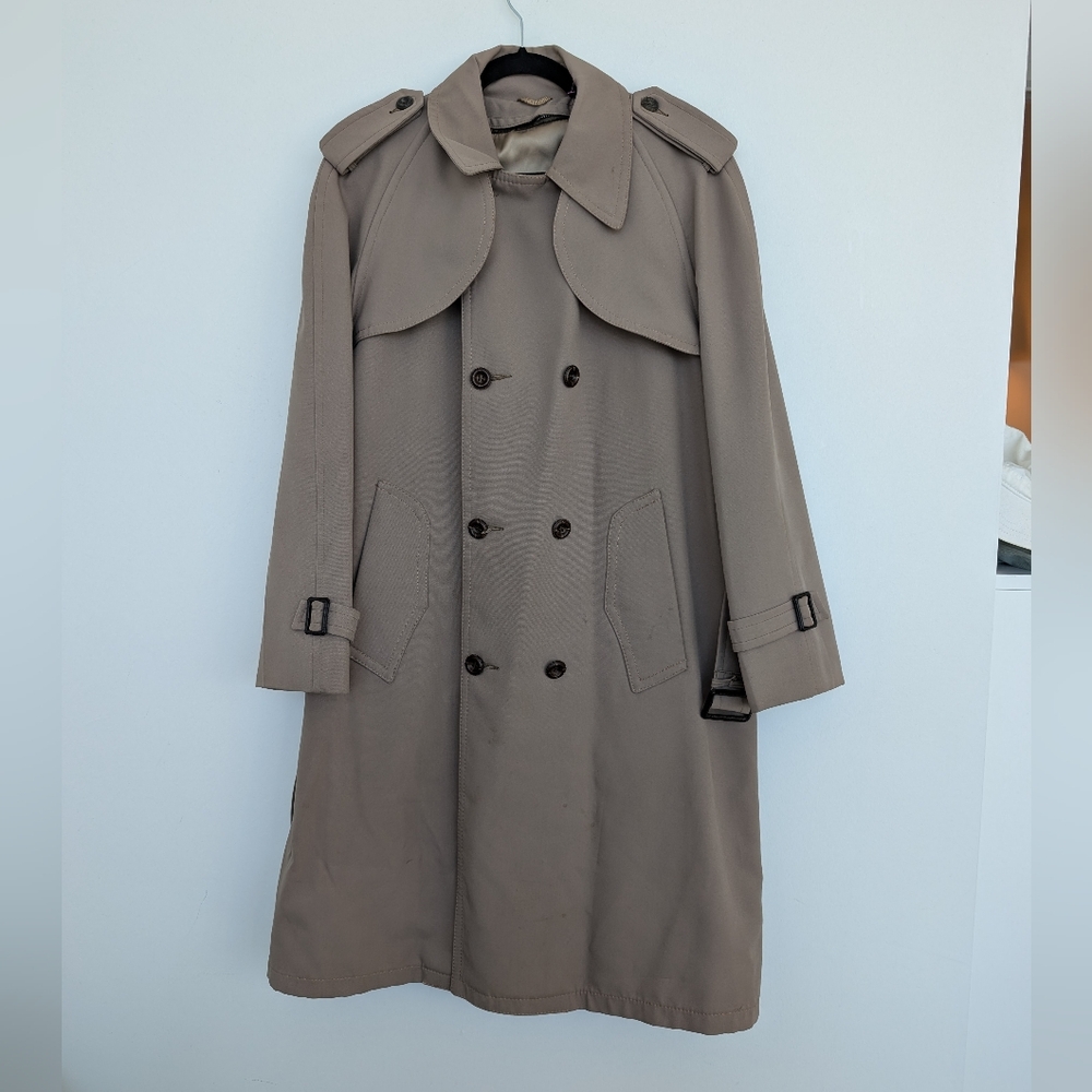 Vintage Nova Check Lined All Weather Khaki Trench Coat Clean Girl Belt Sz 40R